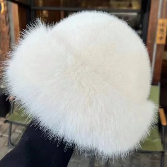 Accessories | White Faux Fur Hat New Cossack Mob Wife Style Winter ...